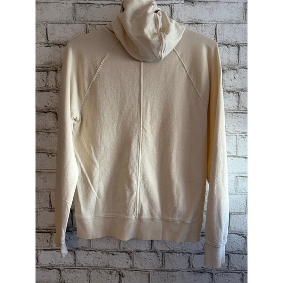 Athleta Women’s Organic Cotton Sundown Zip Up Hoodie size XS Cream/Tan - Picture 3 of 5